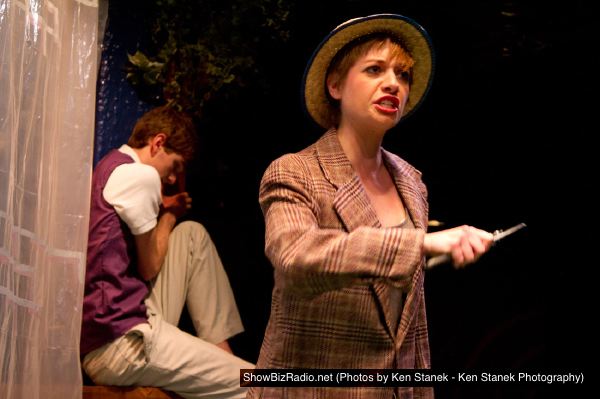 Hucklebee (Amanda Boundy) pruning his plants as Matt (EricRitter) daydreams.