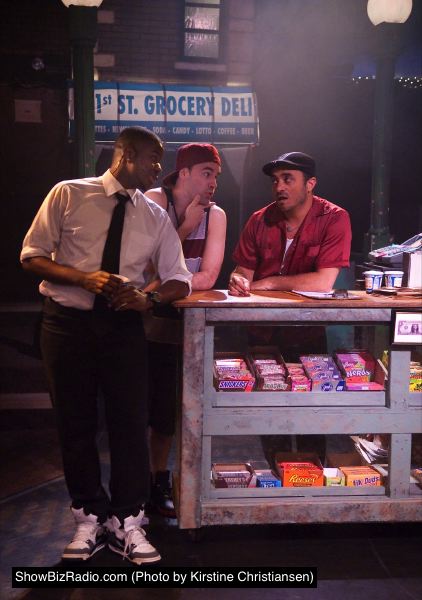 Benny (Marquise White), Sonny (Ryan Alvarado), Usnavi (David Gregory)